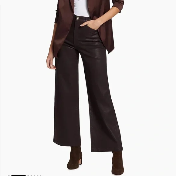 Favorite Daughter Coated Dark Brown Pants - Picture 5 of 5